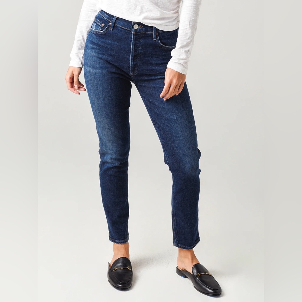 NWOT AGOLDE Nico High Rise Slim Jean in Cabana Dark Indigo Wash Size 26